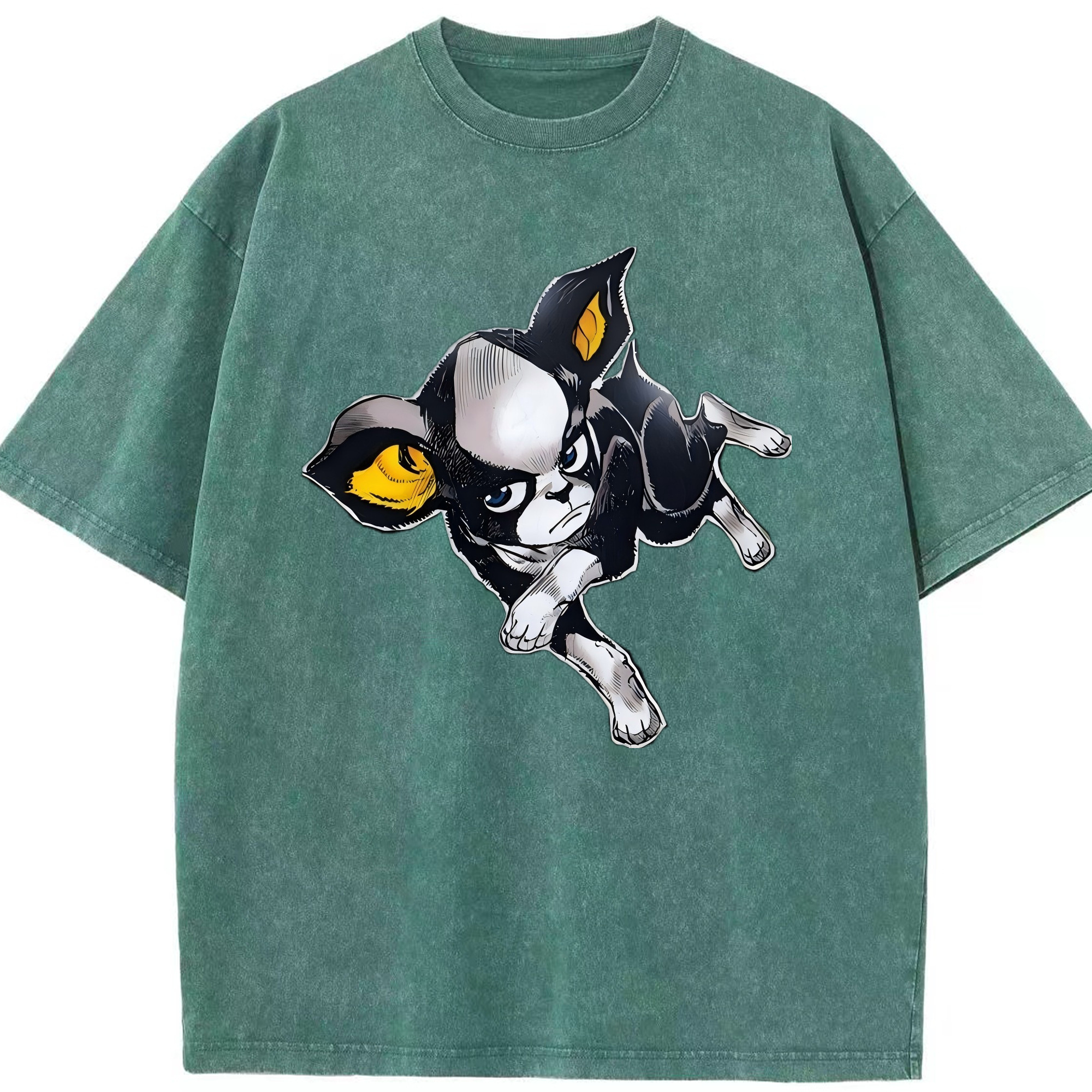 （画像用） ジョジョの奇妙な冒険 イギー JoJo's Bizarre Adventure Iggy 綿100% ヴィンテージ風 半袖Tシャツ（フロントプリント）